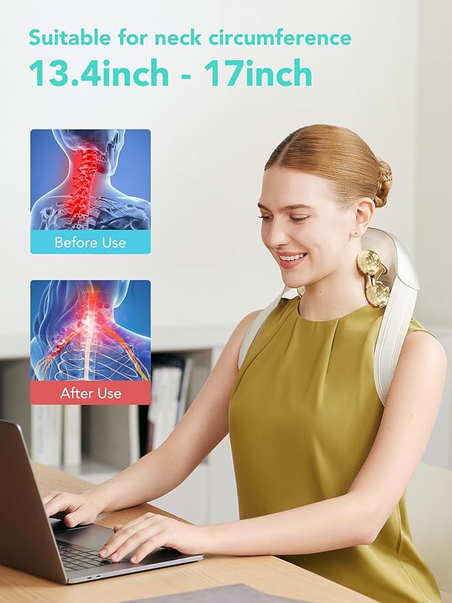 SKG Neck Massager for Pain Relief Deep Tissue Shiatsu Cordless Neck and Shoulder Massger with Heat Valentine Gifts for Men Women Dad Mom Grandpa H7 Ultra E