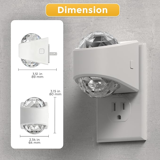 L LOHAS LED Night Light,Projector Night Light with Dusk to Dawn Sensor | 3000K Soft White, Brightness Adjustable,Plug in Nightlight for Bathroom,Bedroom,Hallway,Party,Home Decor