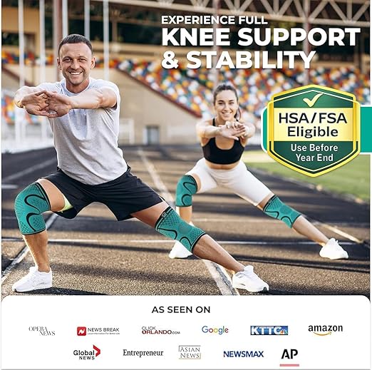 Modvel 2 Pack Knee Brace for Women & Men - Workout Knees Compression Sleeve for Knee Pain Relief Joint Support for ACL, Arthritis, Meniscus Tear Knees Brace for Sports, Rodilleras para Gym Fitness