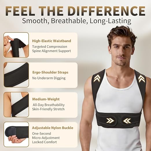WNIEYO Posture Corrector for Women and Men Back Brace for Women Back Straightener for Effective Lower Back Pain Relief, Scoliosis, and Better Posture Support(S/M)