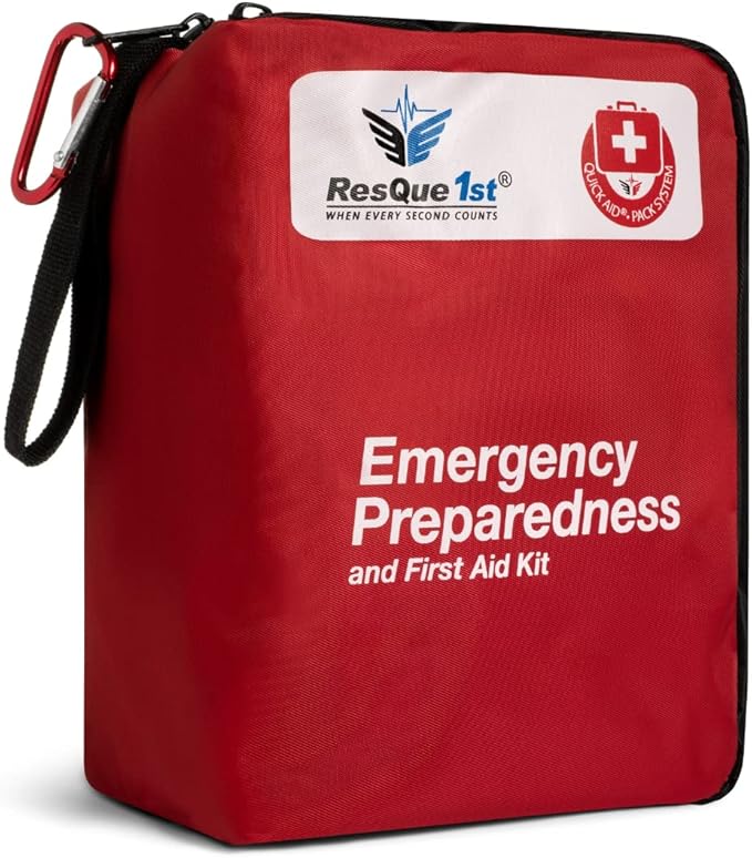 First Aid Kit 180 Piece – Flex Spending & Health Saving Eligible - Emergency First Aid Kit for Home, Car, Travel & Camping – Waterproof, Portable Medical Kit for Family & Workplace