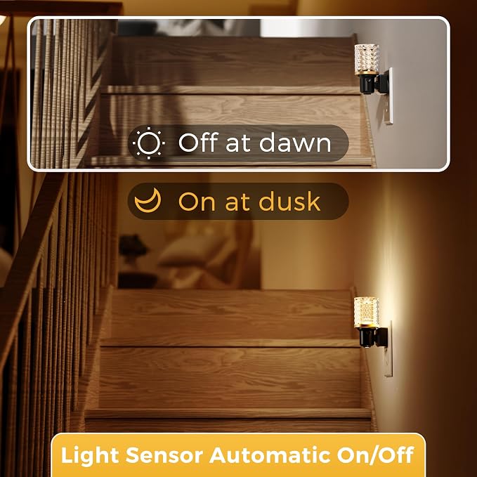 L LOHAS LED Night Light, Dimmable Night Lights Plug into Wall | Automatic Night Lights Plug in, Auto Light Sensor, 0-100LM Adjustable Brightness LED Night Light, Bedroom Hallway Home Decor