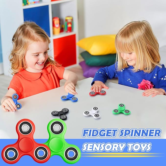 SCIONE Fidget Spinners 5 Pack - Fidget Toys Sensory Stress Relief Toys for Adults & Kids, Anxiety Reducing Fidget Spinners, Goodie Bag Stuffers for Students, Stress Relief Toys for Calming Down