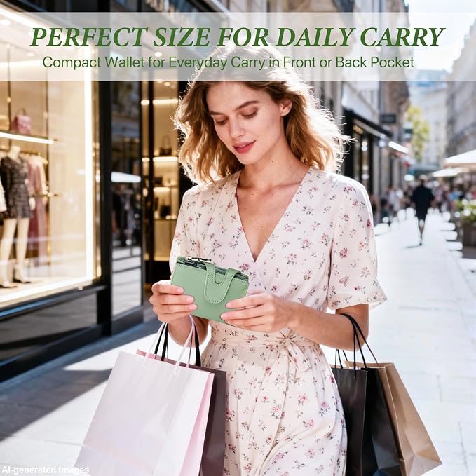 Small Card Wallet Women: Rfid Leather Smart Pop Up Wallets - Ladies Mini Cute Card Holder Slim with with Zipper Coin Pocket - Gifts for Her | Ladies Mini Card Holder Slim Minimalist with Zipper Coin Pocket ID Window - Gifts for Wife Mother on Anniversa...