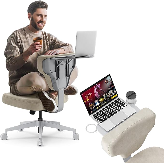 Newtral Freedom-X Criss Cross Chair with Wheels- Multi-Position Cross Legged Office Chair with Laptop Tray, Adjustable Ergonomic Kneeling Chair for Work from Home