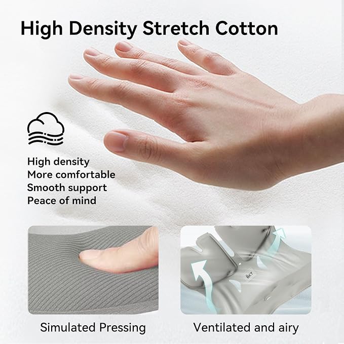 BKT Seat Cushion Chair Ergonomic Office Chair Cushions Lumbar Support for Seat Pillow Ideal for Students Office Workers Nursing Mothers Long Sitting Outdoor Fishing Floor (XL-Silvery Grey)
