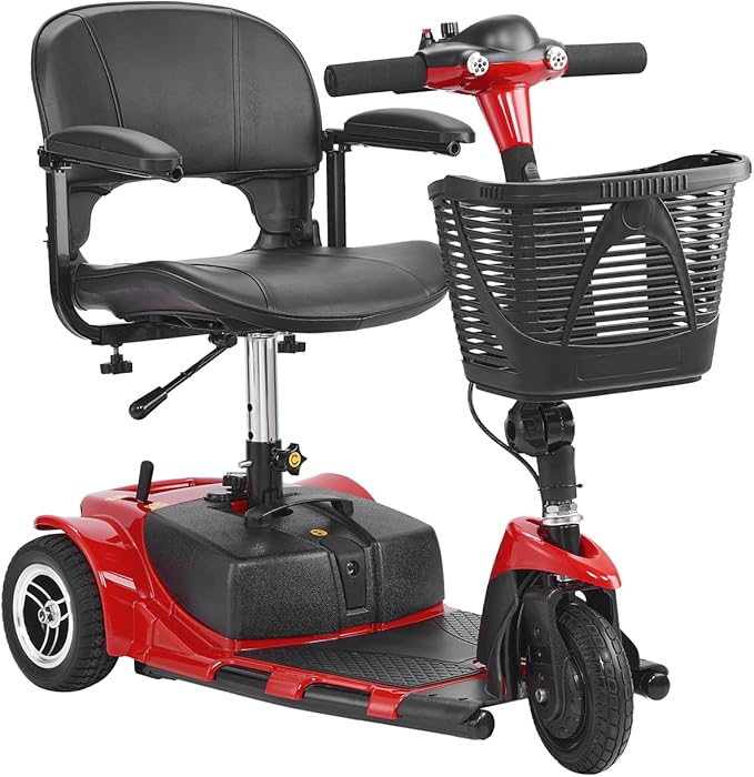 VEVOR 3 Wheel Folding Mobility Scooter for Adults & Seniors, Heavy-Duty Electric Powered Mobility Scooter & 12 Mile Long Range, All Terrain Travel Wheelchair with 9° Climbing Capacity, 265lb Capacity