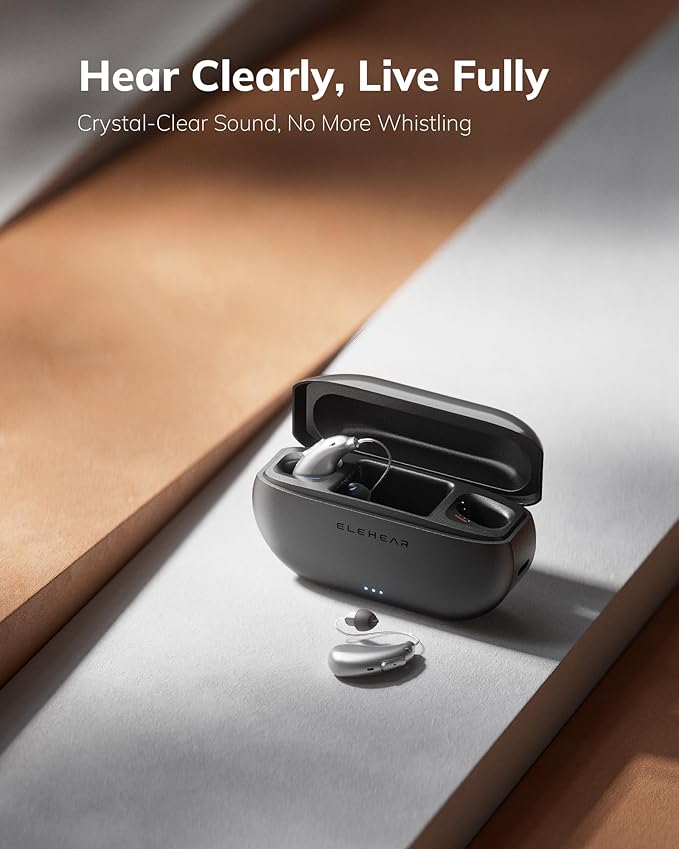 ELEHEAR-Beyond OTC Rechargeable Hearing Aids for Seniors and Adults with Bluetooth Enabled & App Control, AI Noise Cancelling for Tinnitus Relief