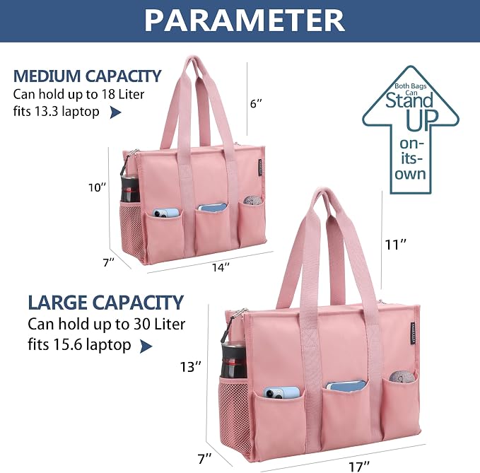 ABAMERICA Nurse Bags for Work Nursing Bag Multiple Pockets Waterproof Organizing Zip Top Clinical Bag for Nursing Students