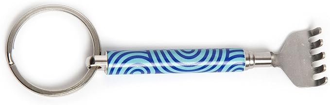 Kikkerland Mini Keyring Back Scratcher, Assorted Patterns
