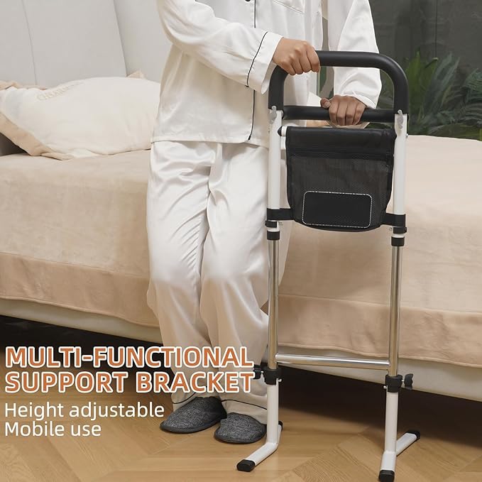 Stand Assist(White)-Mobility Standing Aid Rail for Couch, Chair, Bedside, Toilet. Assistance Handle for People with Limited Mobility. Safety Grab Bar for Standing, Walking, Up and Down The Stairs