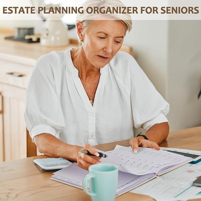 End of Life Planner, Guided Estate Planning Organizer with Tabs, Last Wish, Will Preparation, Funeral Planning, Final Arrangements Notebook for Beneficiary, in Case of Death Organizer 7.5"X9”-Beige