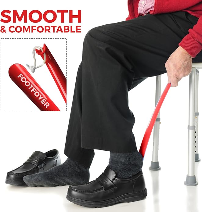 Long shoehorn that is comfortable to wear and has a handle is ideal for both men and women