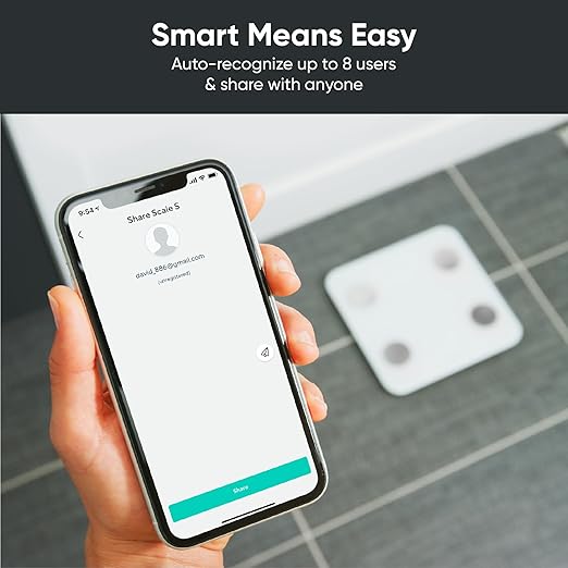 Wyze Scale S Smart Scale for Body Weight & Fat, Bluetooth, 400 lb, White | Tracks 12 metrics, Baby/Pet Mode, Sync with Fitness Apps, Heart Rate Tracking, Smart User Recognition, Unlimited Sharing
