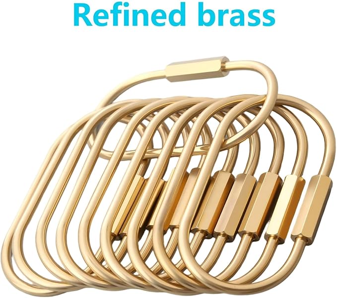 5-Pcs Brass Key Rings Bulk, Key Chain Organizer Holder for Men Women with Secure Screw Locking