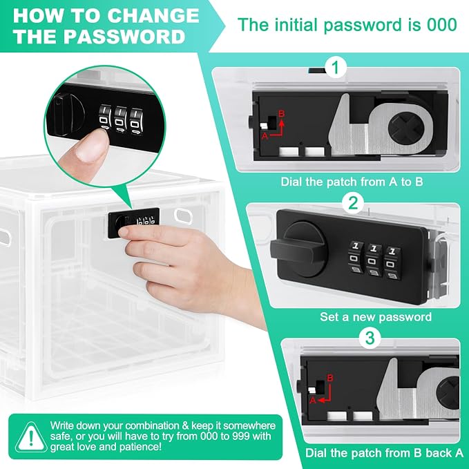 Medication Lock Box with Code, 12.6L Large Lockable Storage Box for Medicine, Snacks, Phone, and Electronics - BPA-Free, Clear Design with Charger Holes for Home, Office, Dorm, and Fridge
