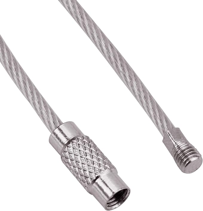 Wisdompro Wire Keychain Cable, 4.3/6.3 Inch Stainless Steel Wire Keyrings | Heavy Duty Wire Key Rings Metal Wire Cable Key Chain Loop for Luggage Tags, Keys, Crafts and ID Tags