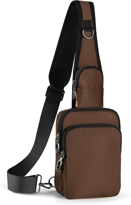 Sling Bag, Crossbody Bag with Zipper Lock, RFID Blocking & Water Resistant for Men and Women