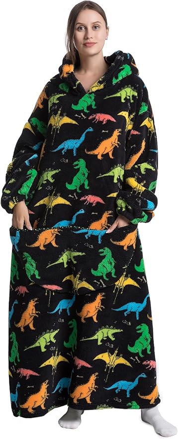 Blanket Hoodie, Long Hooded Blanket Sweatshirt as Birthday Gifts for Women Men, Long Wearable Blanket for Women Men.