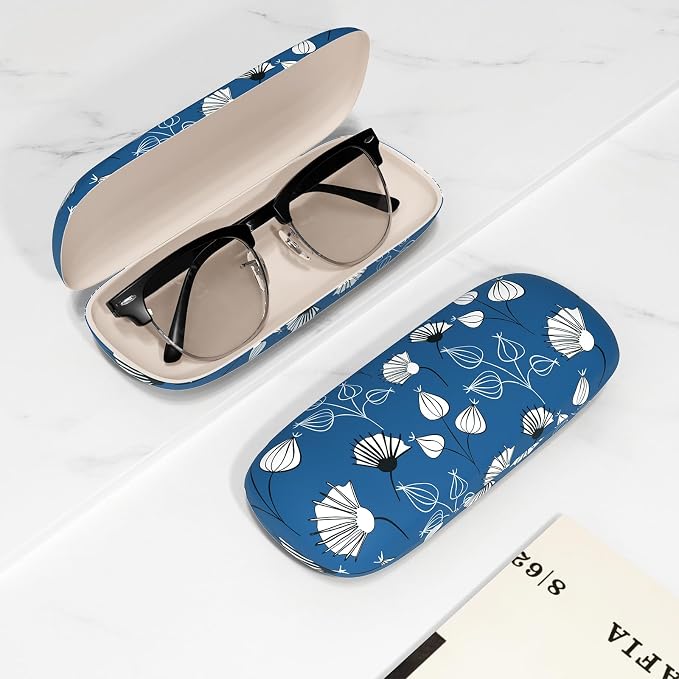 Eyeglasses Case, Portable Hard Shell Protective Case for Glasses, Eyeglass Holder Box for Women with Cleaning Cloth