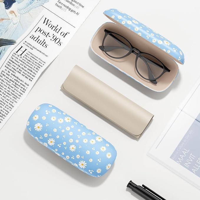 Eyeglasses Case, Hard Shell Protective Case for Glasses, Unisex for Women Men