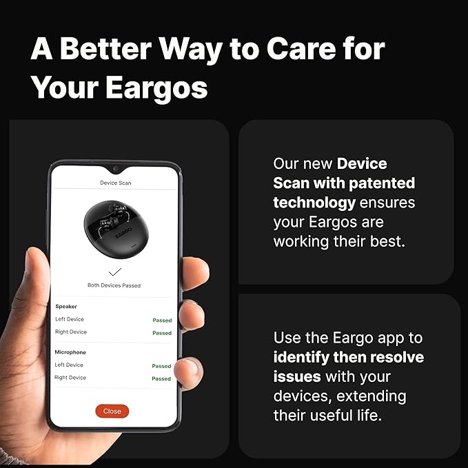 EARGO 8 Virtually Invisible Self-Fitting FDA-Cleared OTC CIC Hearing Aids - Most Advanced Model with Smart Sound Adjust and Sound Match Technology, Rechargeable, Lifetime Customer Support