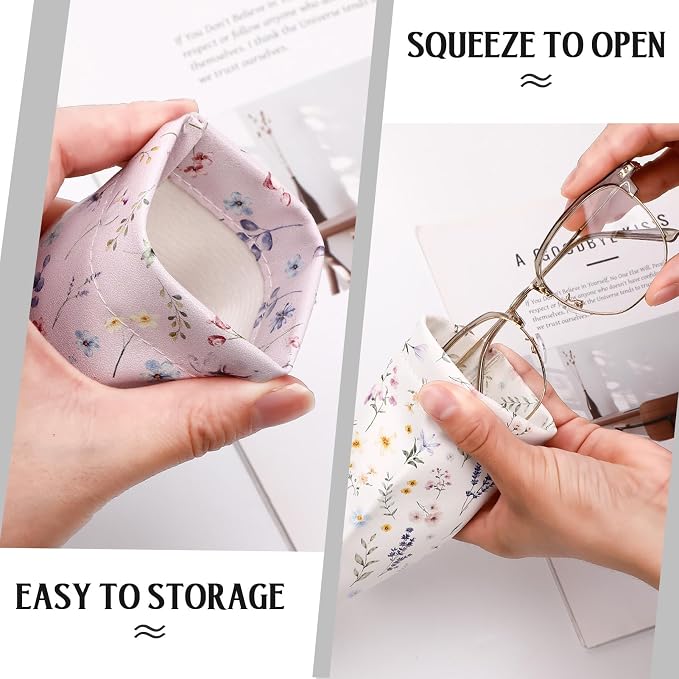 6 Pack Soft Glasses Cases, Leather Eyeglass Cases Travel Glasses Case for Women, Men