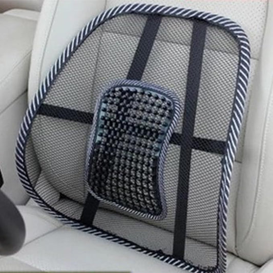 Lumbar Support for Chair 8 x 12 Inches Car Mesh Back Support with Massage Beads Ergonomic Designed Breathable Lumbar Back for Office Chair (Black, One Size)