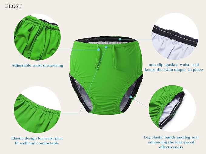 Adult Reusable Swim Diapers Special Needs Swimwear for Incontinence | Adult reusable swim diaper with waterproof leakproof cover for incontinence and pool use