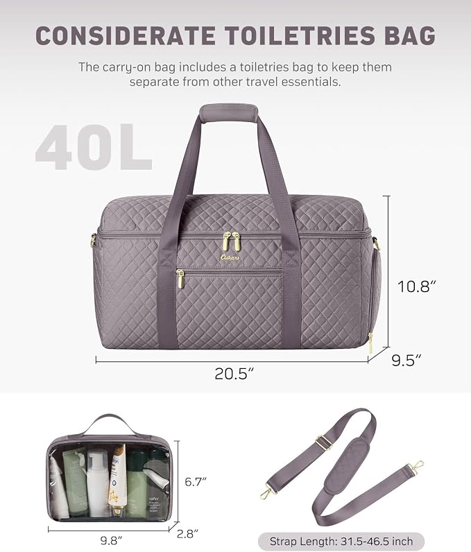 Travel Bags for Women Wide Open Large weekender Duffle Bag with Shoe Compartment Overnight Hospital Bag For Women Labor Delivery Carry on Bag Personal Item Travel Bag with Wet Pocket Purple Grey