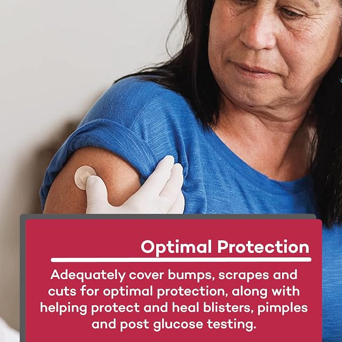 Dealmed Sheer Plastic Spot Bandages – 7/8” Small Round Sterile Strips, Adhesive Outer with Non-Stick Pad, Latex Free, Wound Care for First Aid Kit, 100 per Box (24 Pack)