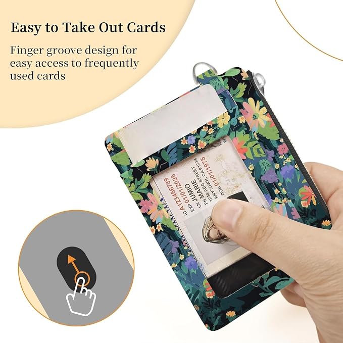 Hancynir Black Cat Slim Wallet Women Credit Card Holder, Cute Small RFID | Zipper Pocket Wallet, Thin Travel Coin Purse, PU Leather, Minimalist Card Case, 6 Card Slots, ID Window, Ladies Women Gifts