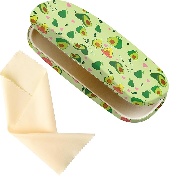 Glasses Case Hard Shell,Portable Protective Eyeglasses Case, Eyeglass Holder Box with Cleaning Cloth, for men women