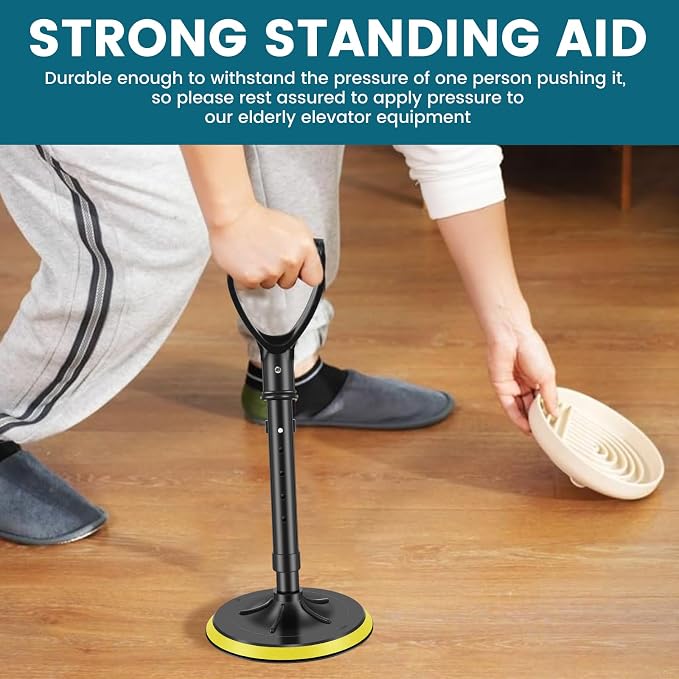 Mobility Aids Tool for Elderly, 17.3"-21.6" Height Adjustable Mobile Standing Aid Device for The Senior,Portable Stable Supports Equipment to Assist The Elderly in Getting Up from The Floor/Ground