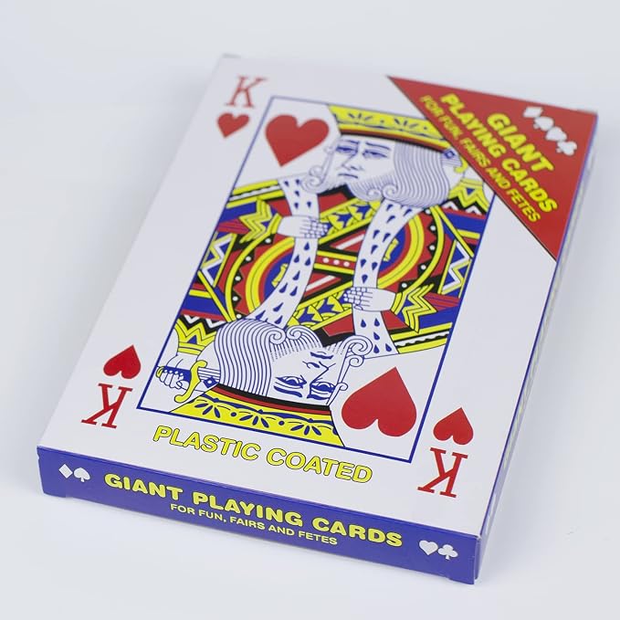 2 Pack Large Jumbo Playing Card Deck - 5x7 Inch Giant Poker Super Big Game Card Set Oversized Bridge Playing Cards Huge Magic Poker for Family Party Fun