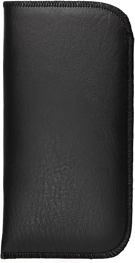 Calabria Slim Faux Leather Eyeglass Case Soft Slip-In Design [Black without Clip - 3 Pack] | Compact Protective Pouch | Soft Case for Glasses | Lightweight Sunglass Storage