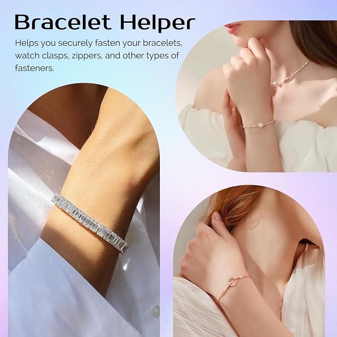 Zipper Helper Pull for Dresses and Bracelet Helper Tool Set, Zipper Puller Helper for Elderly, Women or Traveler, Bracelet Helper to Put on Yourself, Easy to Use