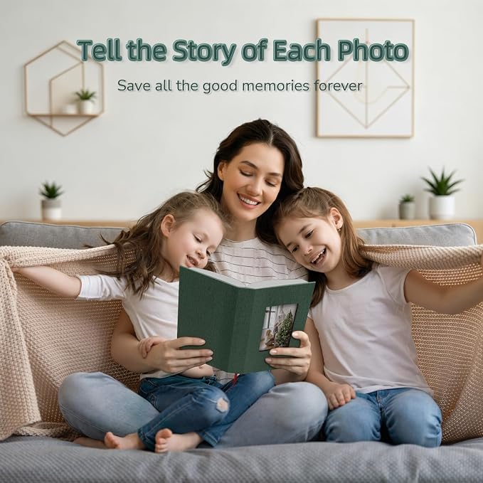 popotop Photo Album 4x6-300 Photos Linen Cover Photo Books with 300 Horizontal Pockets,Slip-in Picture Albums for Family Wedding Anniversary Baby Vacation Pictures