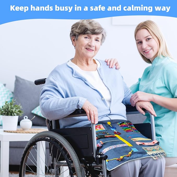 Fidget Apron for Elderly, Fidget Blanket for Adults with Dementia, Dementia Products for Elderly, Sensory Blanket for Dementia Patients or Alzheimer, Dementia Gadgets Apron