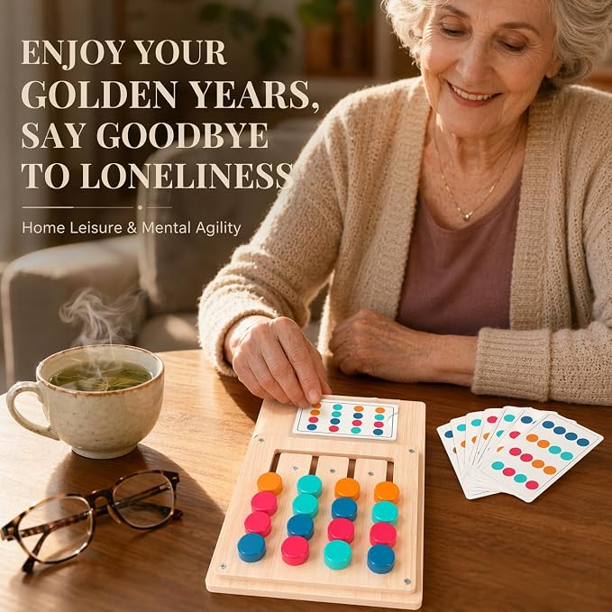Dementia Activities for Seniors, Easy Wooden Alzheimer's Products for Elderly, Color Memory Games for Adults, Large Sensory Busy Boards with Fidget Gadgets for Adult Dementia Patients