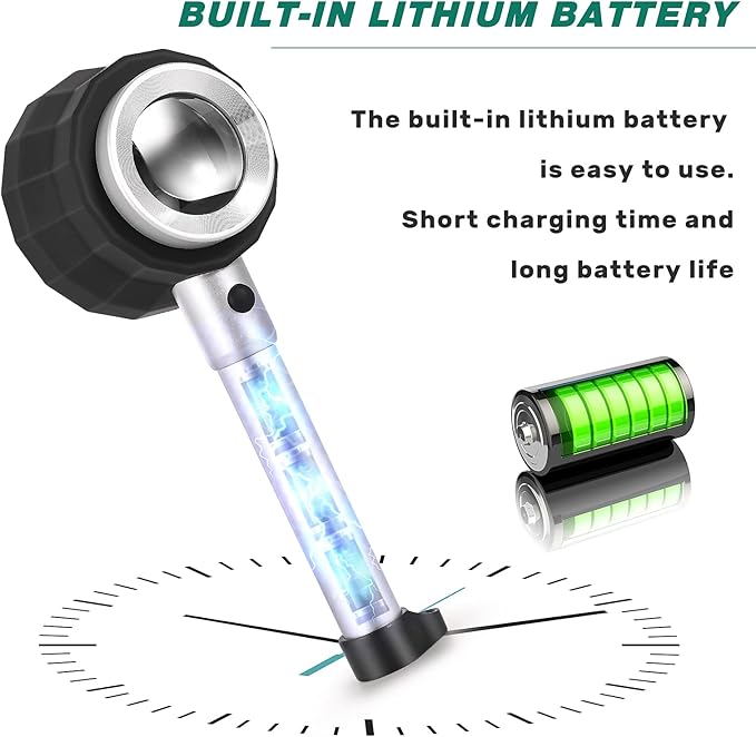 30X Handheld Magnifier with 6 Light, Jeweler Loupes Lighted Magnifying Glass-USB Rechargeable for Seniors Reading Coins Crafts Jewelry Hobbies