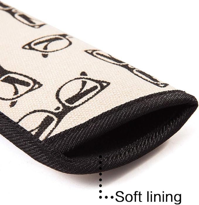 TRIUMPH VISION 3 Pack Reading Glasses Pouch Soft Case Eyeglass Sleeve Slim | Alternative to Bulky Case in bag, Lightweight Lined Padded Protect Optical lens Slip in, Cute Pattern Portable for Daily Use