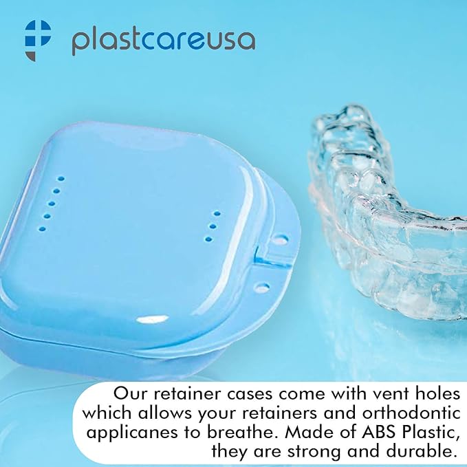 White Retainer Case Box - Individually Sealed, Dental Storage Container for Retainers, Aligners, Mouth Guards, Invisalign - Bag of 12 Cases
