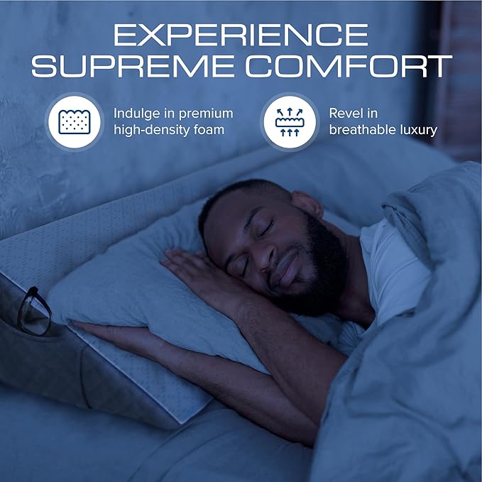 Kolbs Twin Size Bed Wedge Pillow for Headboard | Modern Stylish Pillow to Fill Gap Between Headboard and Mattress | Bed Gap Filler Twin