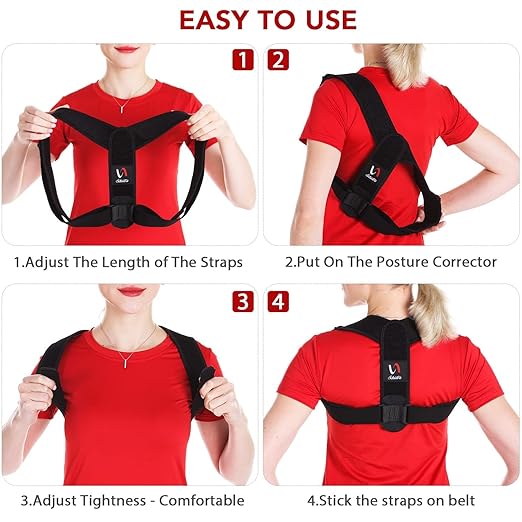 Posture Corrector for Men and Women, Comfortable Upper and Back Brace, Adjustable Back Support for Back, Shoulder and Neck
