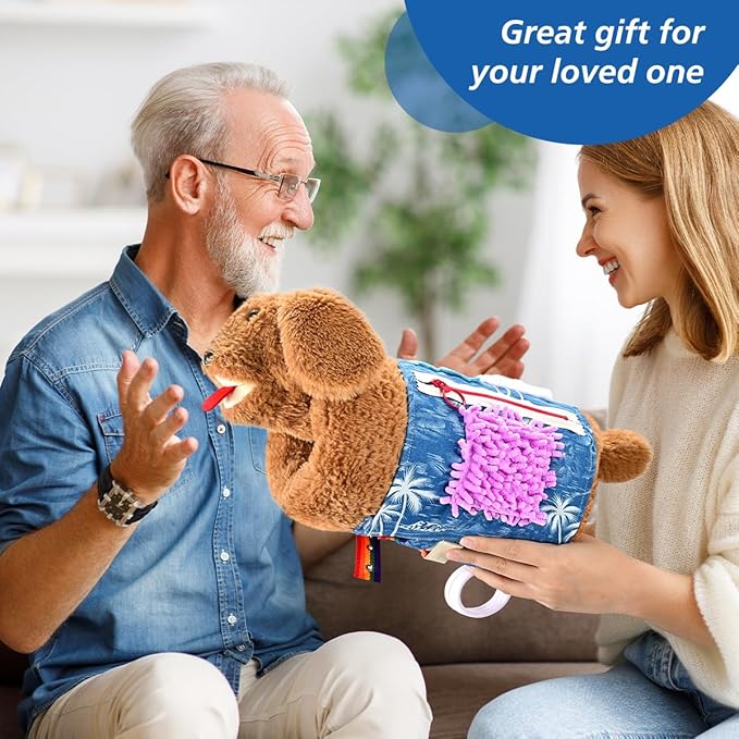 SOFWO Fidget Blanket and Muff Dog for Adults with Dementia, Alzheimers Dementia Activities Products for Elderly and Seniors,Gift Game and Toy for Alzheimer’s or Dementia,Sensory Fidget Toys.