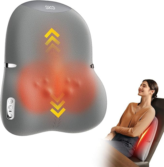 SKG Cordless Full Back Massager for Pain Relief Deep Tissue Up and Down 4D Shiatsu Back Massager with Heat Gifts for Men and Women Dad Mom Grandpa