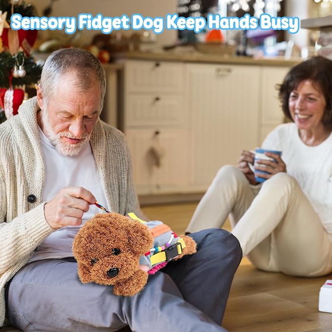 Fidget Blanket for Seniors with Dementia, Sensory Blanket for Dementia/Alzheimer’s Patients, Anxiety Relief, Keep Hands Busy and Stimulates Brain Activity