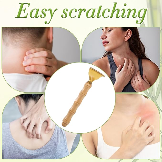 Extendable Bamboo Backscratcher, Portable Back Scratcher Telescoping Body Scratcher for Men Women