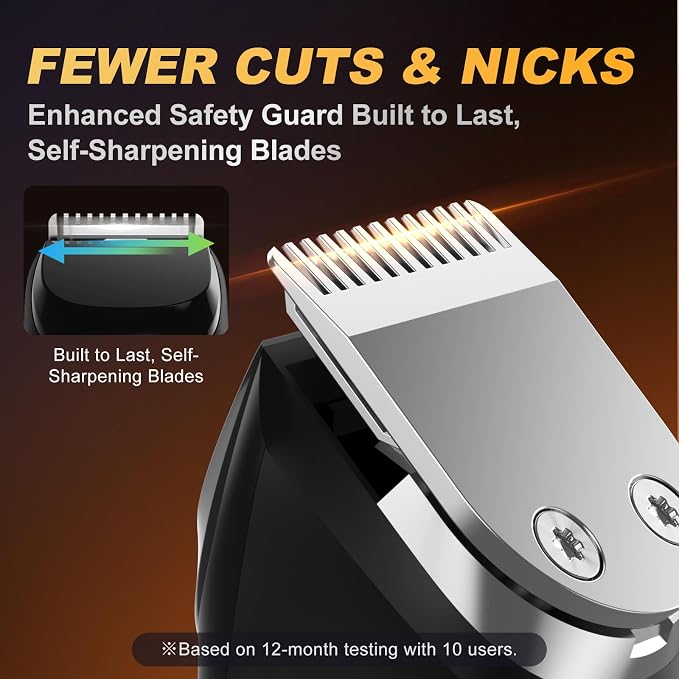 Beard Trimmer for Men, All-in-One Electric Razor & Hair Clipper, Waterproof Cordless Mustache Grooming Kit, Rechargeable Beard Hair Nose Ear & Body Trimmer, Face Shaver, Gifts for Men Husband Father